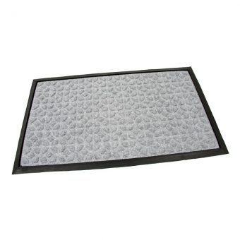 Šedá textilní gumová čistící vstupní rohož Rectangle - Deco, FLOMAT - délka 45 cm, šířka 75 cm a výška 0,8 cm