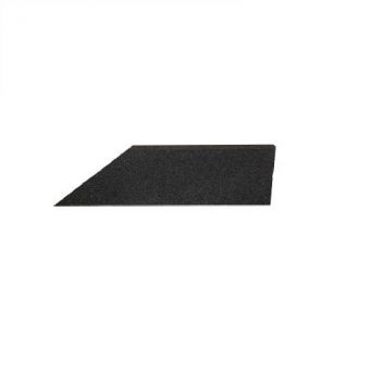 Černý pravý nájezd (roh) pro gumové dlaždice - délka 75 cm, šířka 30 cm a výška 2 cm