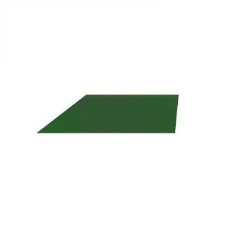 Zelený pravý nájezd (roh) pro gumové dlaždice - délka 75 cm, šířka 30 cm a výška 2 cm