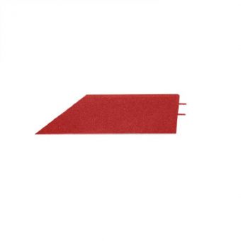 Červený pravý nájezd (roh) pro gumové dlaždice - délka 75 cm, šířka 30 cm a výška 3 cm