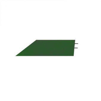 Zelený pravý nájezd (roh) pro gumové dlaždice - délka 75 cm, šířka 30 cm a výška 3 cm