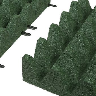 Zelená gumová krajová dlaždice (V100/R75) - délka 50 cm, šířka 25 cm a výška 10 cm