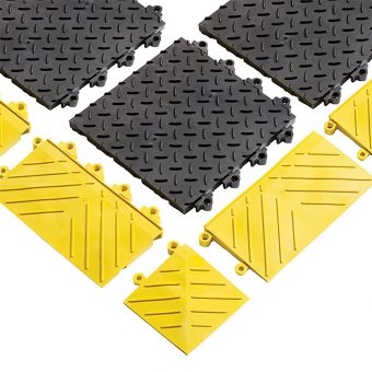 Černá plastová modulární rohož (dlaždice) Diamond Flex Lok Solid - 30 x 30 x 2,5 cm
