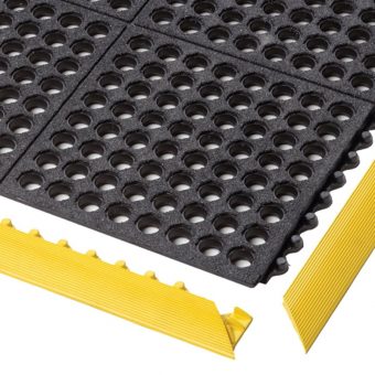 Černá modulární průmyslová rohož Cushion Easy, Nitrile GSII FR - 91 x 91 x 1,9 cm