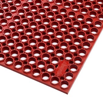 Červená gumová protiúnavová rohož Sanitop Deluxe, Red - 91 x 152 x 2 cm
