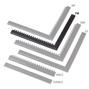 Černá náběhová hrana samice "samec MF Safety Ramps D12/C1,2 Nitrile - 100 x 5 cm