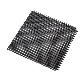 Černá gumová vstupní čistící modulární rohož Master Flex, D12, Nitrile FR - 50 x 50 x 1,2 cm