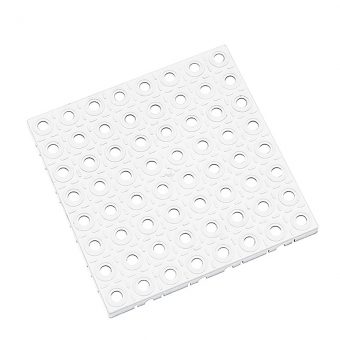 Bílá plastová modulární dlaždice AT-STD, AvaTile - 25 x 25 x 1,6 cm