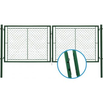 Brána IDEAL II. dvoukřídlá, 3605x1200, Zn+PVC, zelená