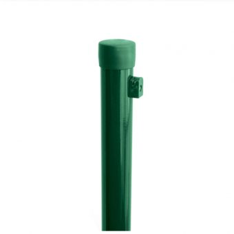 Sloupek kulatý IDEAL Zn + PVC 2600/38/1,5mm, zelená čepička, zelená př. nap. drátu, zelený