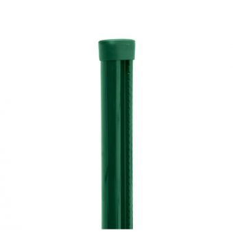 Sloupek kulatý PILCLIP Zn + PVC s montážní lištou 1700/48/1,5mm, zelená čepička, zelený
