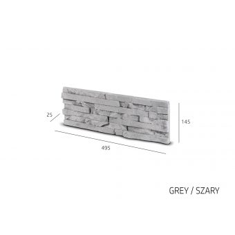 Obkladový kámen TEPIC šedá 495x145x25 mm Sádra balení 0,43m2