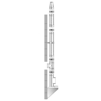 Nerezový izolovaný komín výška 5,24 m, průměr 120 mm