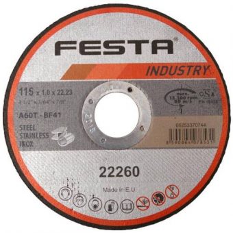 Kotouč řezný kov ? 125 x 0,8 x 22,2 mm, FESTA INDUSTRY