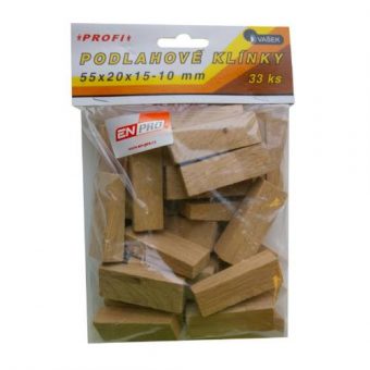 Klínky podlahové dřevěné, 55 x 20 x 15 - 10 mm, 33 ks, ENPRO