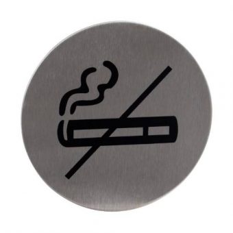 Znak rozlišovací \Zákaz kouření\, ? 75 mm, samolepící, nerez"""""""