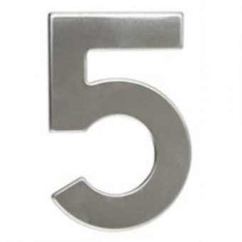 Číslo \5\, 50 mm, samolepící, nerez"""""""