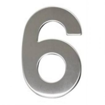 Číslo \6\, 50 mm, samolepící, nerez"""""""