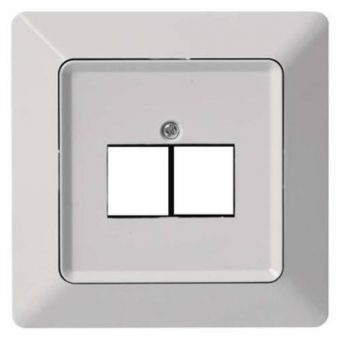 Kryt datové zásuvky 2 x RJ45, bílý