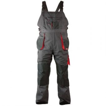 Kalhoty montérkové s laclem, XL 56/182-188, šedé, LAHTI PRO