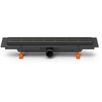 Žlab podlahový linearní černý 650 mm, boční D 40, klasik/floor, černá