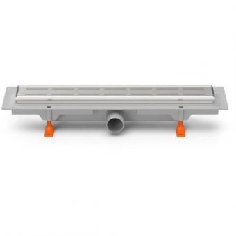 Žlab podlahový linearní 850 mm, boční D 40, klasik/floor mat s nerez. rámečkem