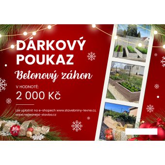 Vánoční dárkový poukaz - betonové záhony v hodnotě 2 000 Kč
