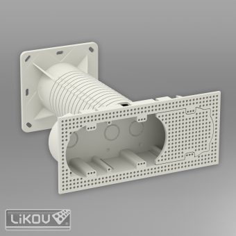 LIKOV KEZ-3 100(120)x230/250 elektroinstalační vícenásobná krabice pro ETICS