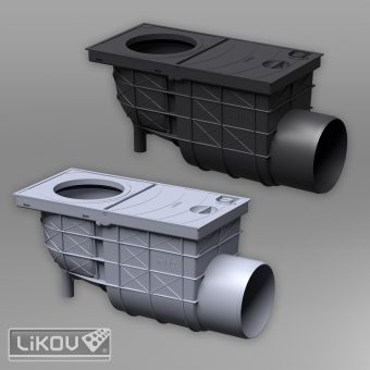 LIKOV GRS-BC geiger s boční výpustí 80-125/110 mm černý - žebrová výztuž, redukční kroužky